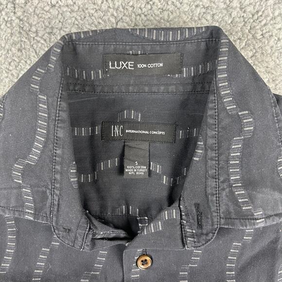 INC International Concepts Men's Small Black White Long Sleeve Button Up Shirt - Picture 3 of 11